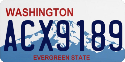 WA license plate ACX9189