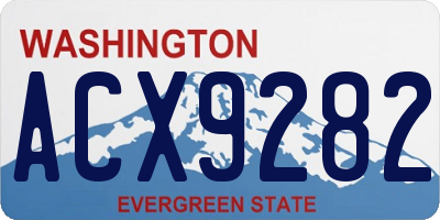 WA license plate ACX9282