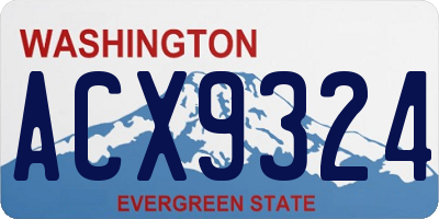 WA license plate ACX9324