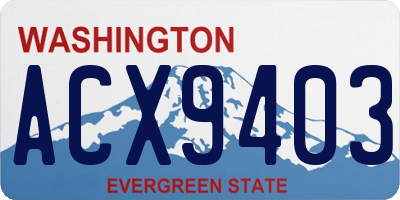WA license plate ACX9403
