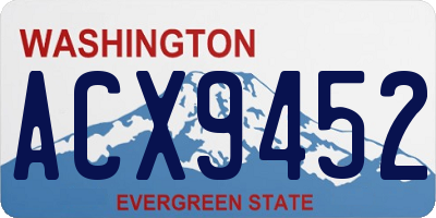 WA license plate ACX9452