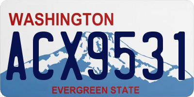 WA license plate ACX9531
