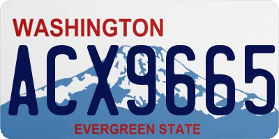WA license plate ACX9665