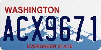 WA license plate ACX9671
