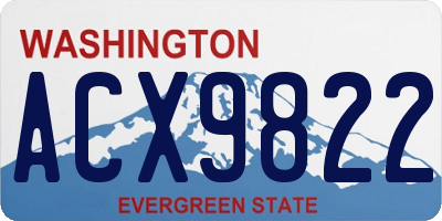 WA license plate ACX9822