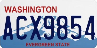 WA license plate ACX9854