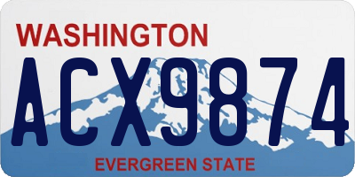 WA license plate ACX9874