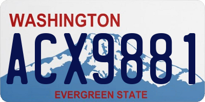 WA license plate ACX9881