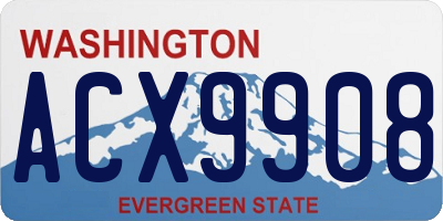 WA license plate ACX9908