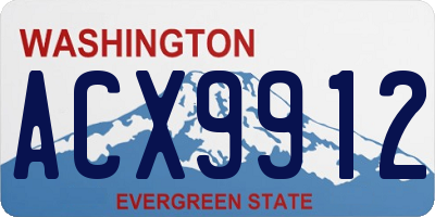 WA license plate ACX9912