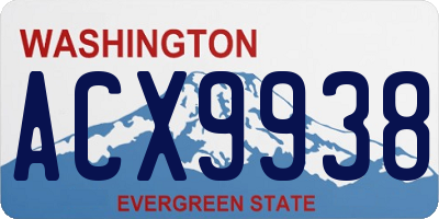 WA license plate ACX9938