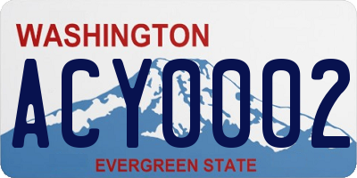 WA license plate ACY0002