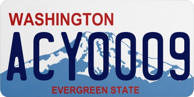 WA license plate ACY0009