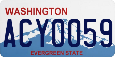 WA license plate ACY0059