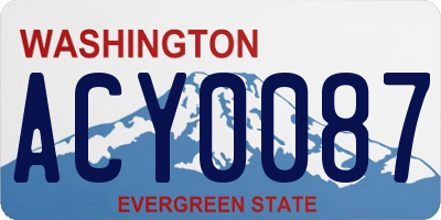 WA license plate ACY0087