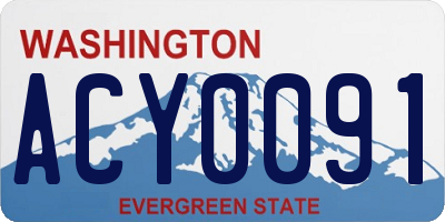 WA license plate ACY0091