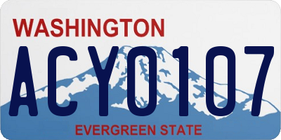 WA license plate ACY0107