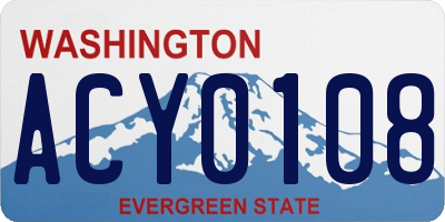WA license plate ACY0108
