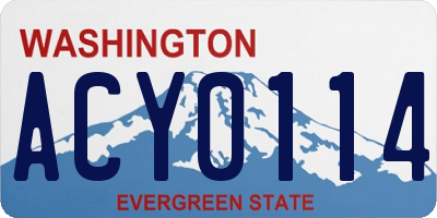 WA license plate ACY0114