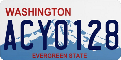 WA license plate ACY0128