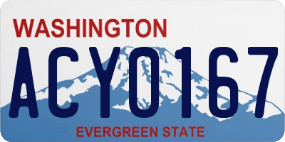 WA license plate ACY0167