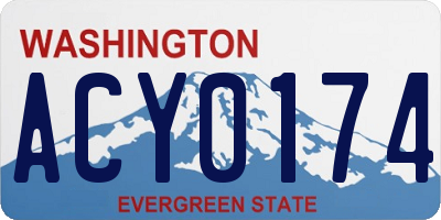 WA license plate ACY0174