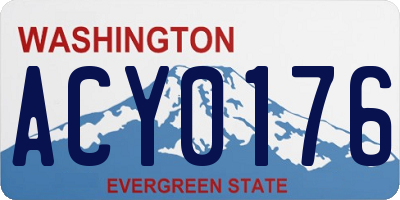 WA license plate ACY0176