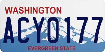 WA license plate ACY0177