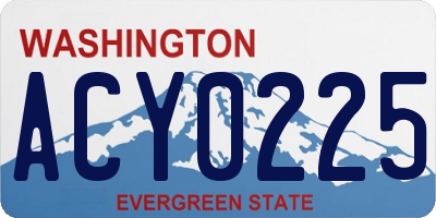 WA license plate ACY0225