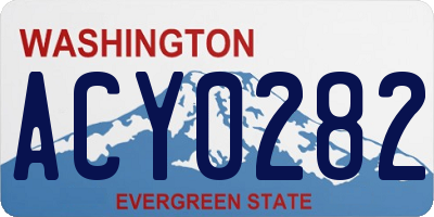 WA license plate ACY0282