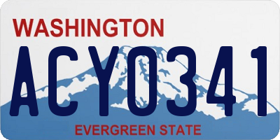 WA license plate ACY0341