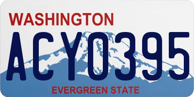 WA license plate ACY0395