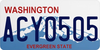 WA license plate ACY0505