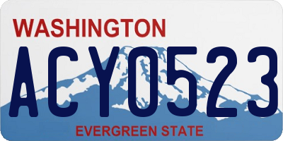 WA license plate ACY0523