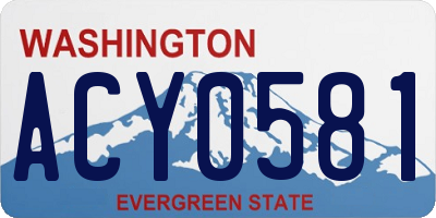 WA license plate ACY0581