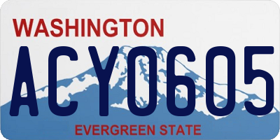 WA license plate ACY0605