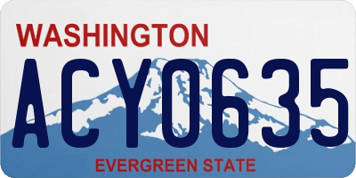 WA license plate ACY0635