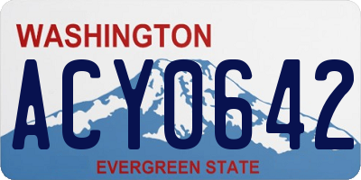 WA license plate ACY0642