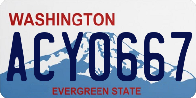 WA license plate ACY0667
