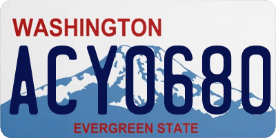 WA license plate ACY0680