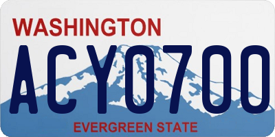 WA license plate ACY0700