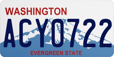 WA license plate ACY0722
