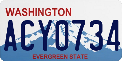 WA license plate ACY0734