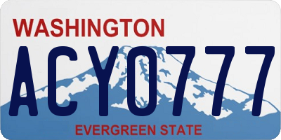 WA license plate ACY0777