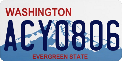 WA license plate ACY0806