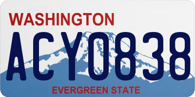 WA license plate ACY0838