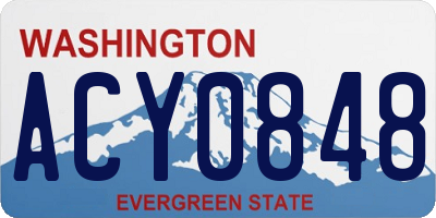 WA license plate ACY0848