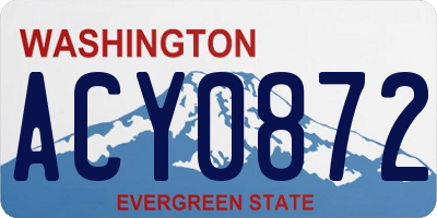 WA license plate ACY0872