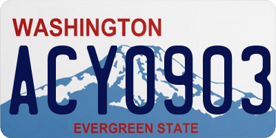 WA license plate ACY0903