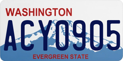 WA license plate ACY0905